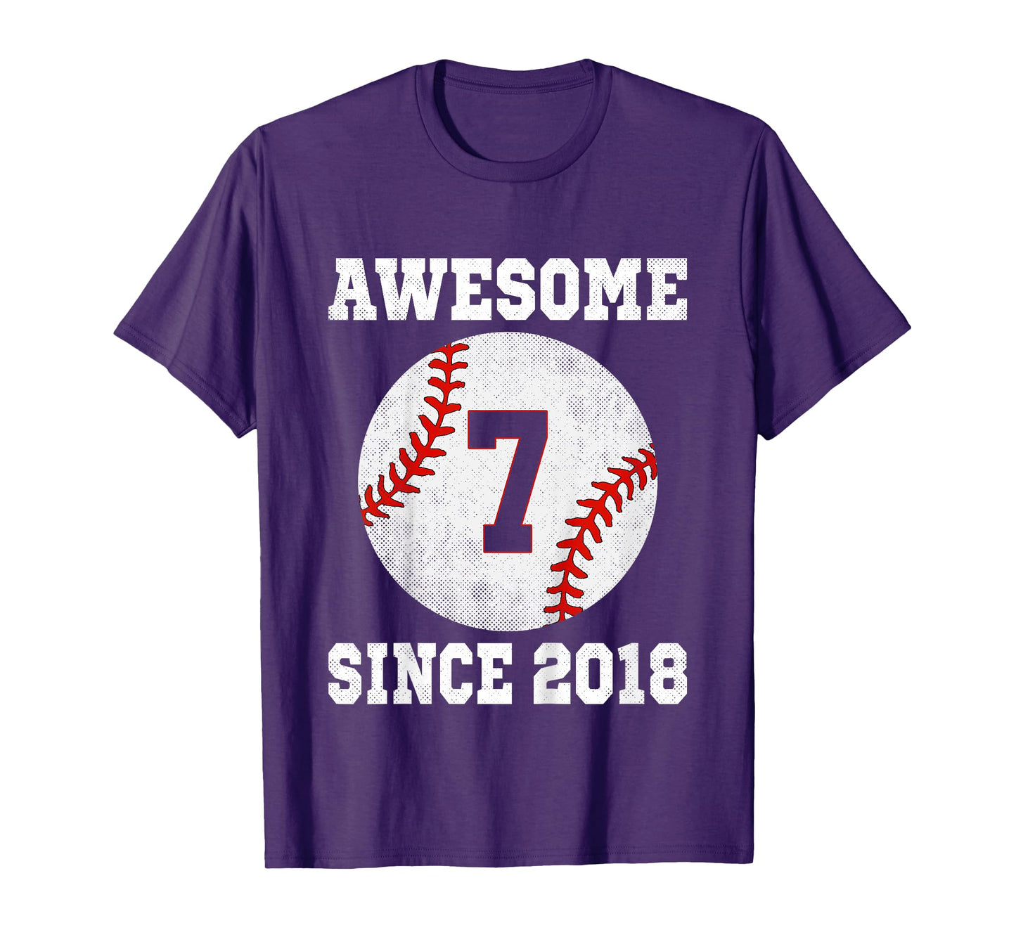 Kids 7th Birthday Baseball Player 7 Years Old Vintage Sports T-Shirt