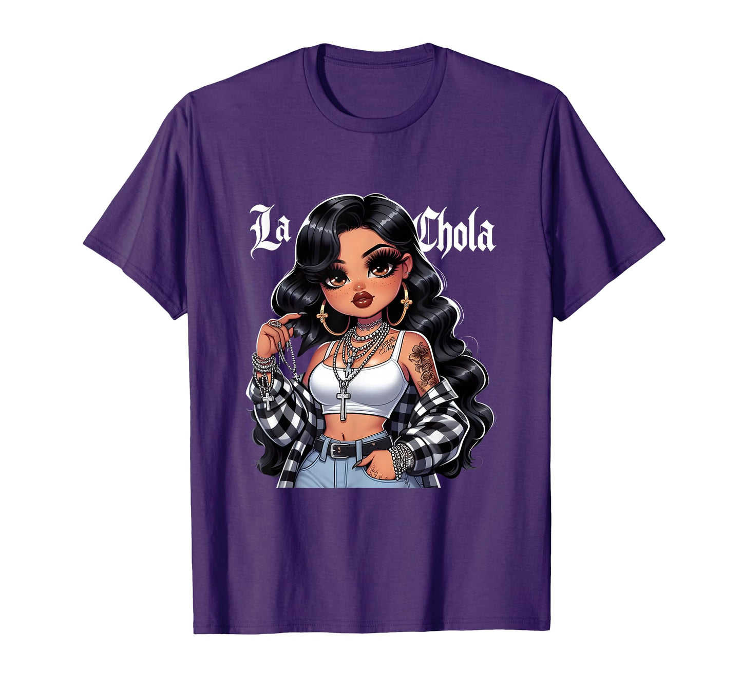 Chola Chibi Girl Hispanic Heritage Month Brown Pride Chicana T-Shirt