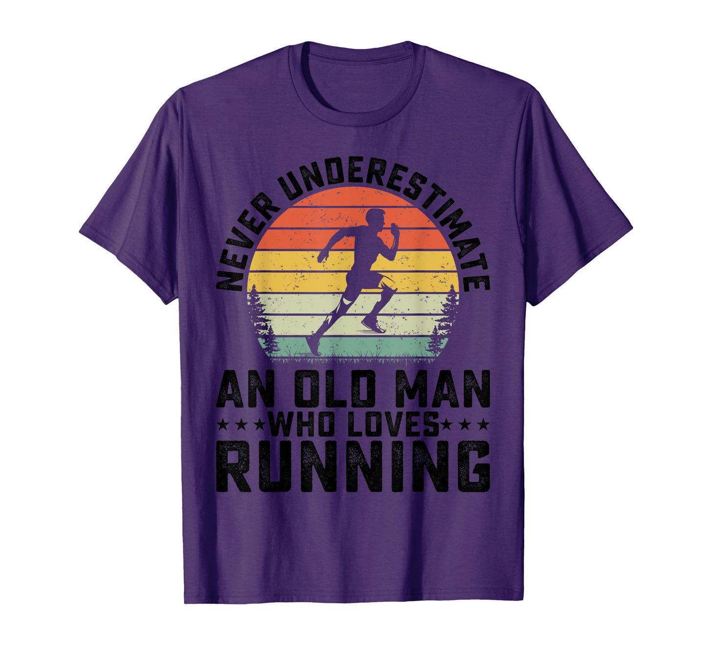 Never Underestimate An Old Man Who Loves Running Runner T-Shirt