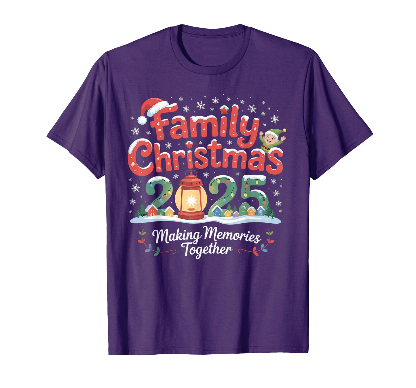 Family Christmas 2025 Matching Squad Santa Elf Funny Xmas T-Shirt