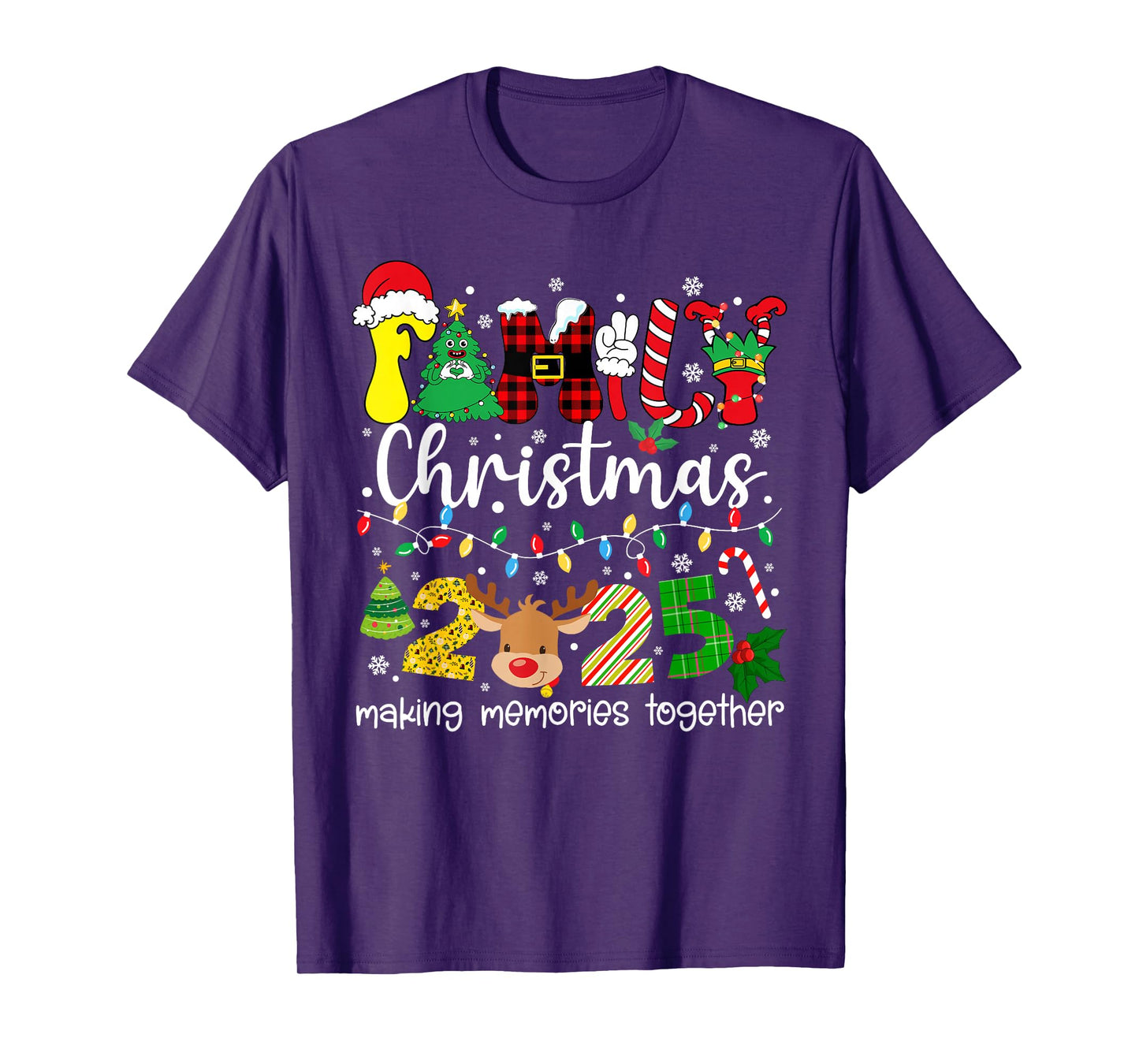Family Christmas 2025 Matching Squad Santa Elf Funny Xmas T-Shirt