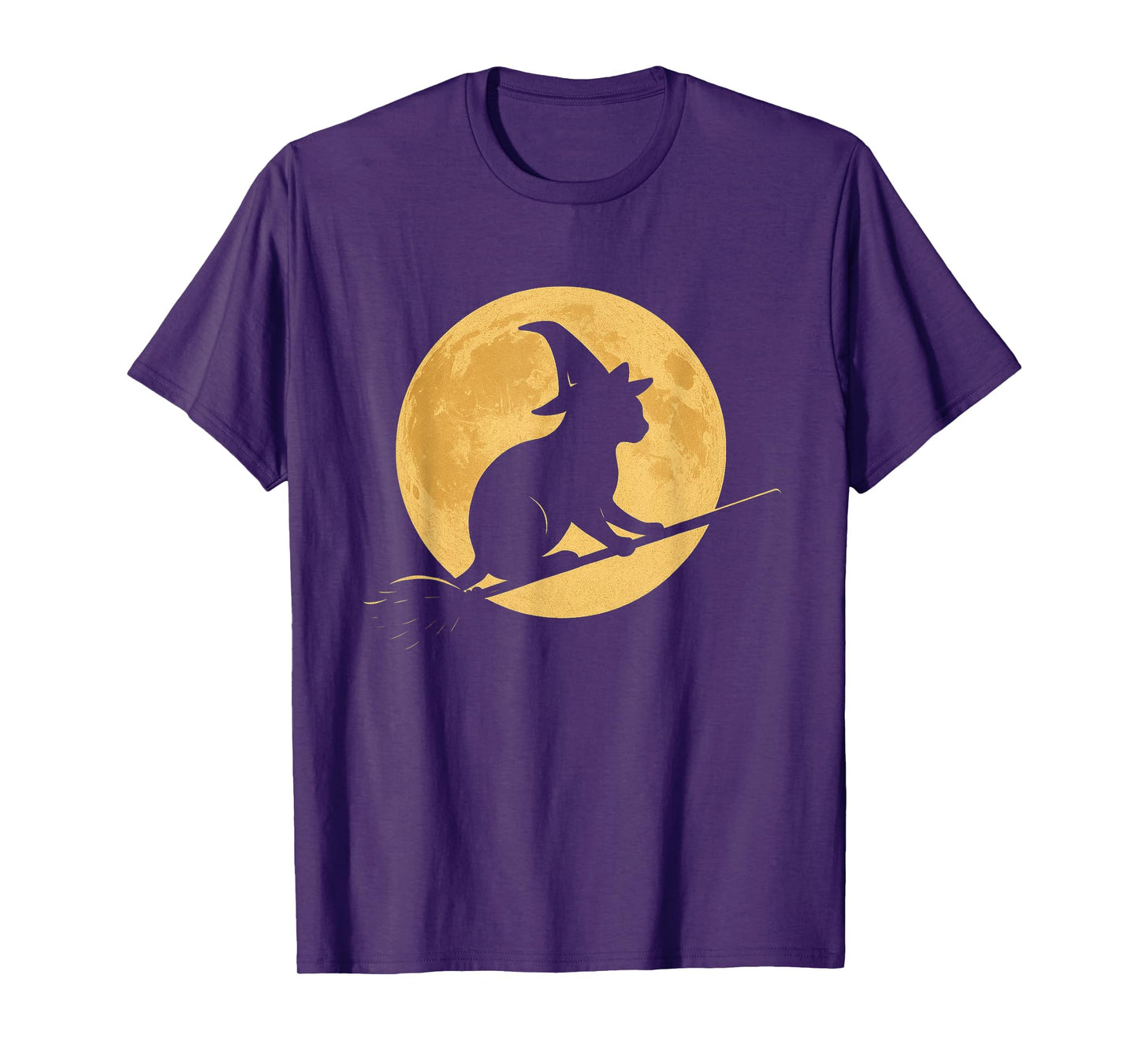 Funny Witch Cat Moon Halloween Trick Or Treat T-Shirt