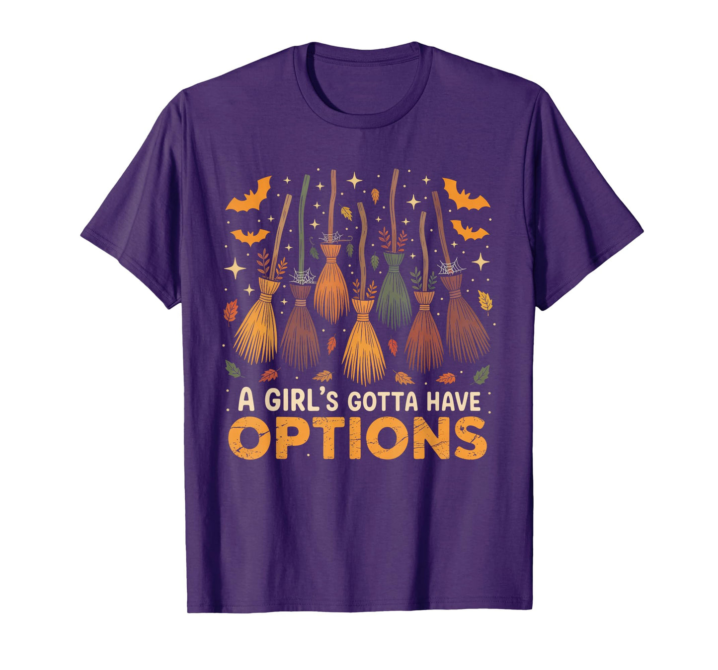 Retro a Girl’s Gotta Have Options Spooky Witches Halloween T-Shirt