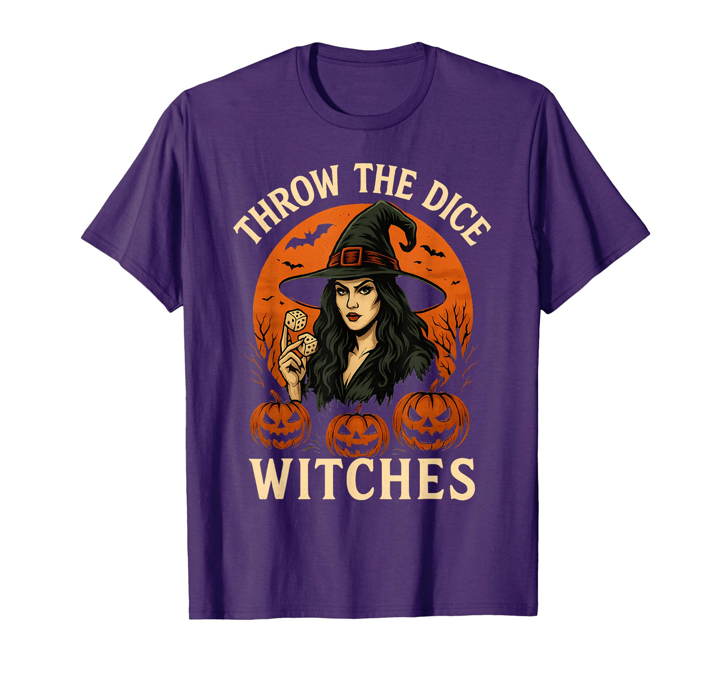 Throw The Dice Witches Halloween Bunco Game T-Shirt
