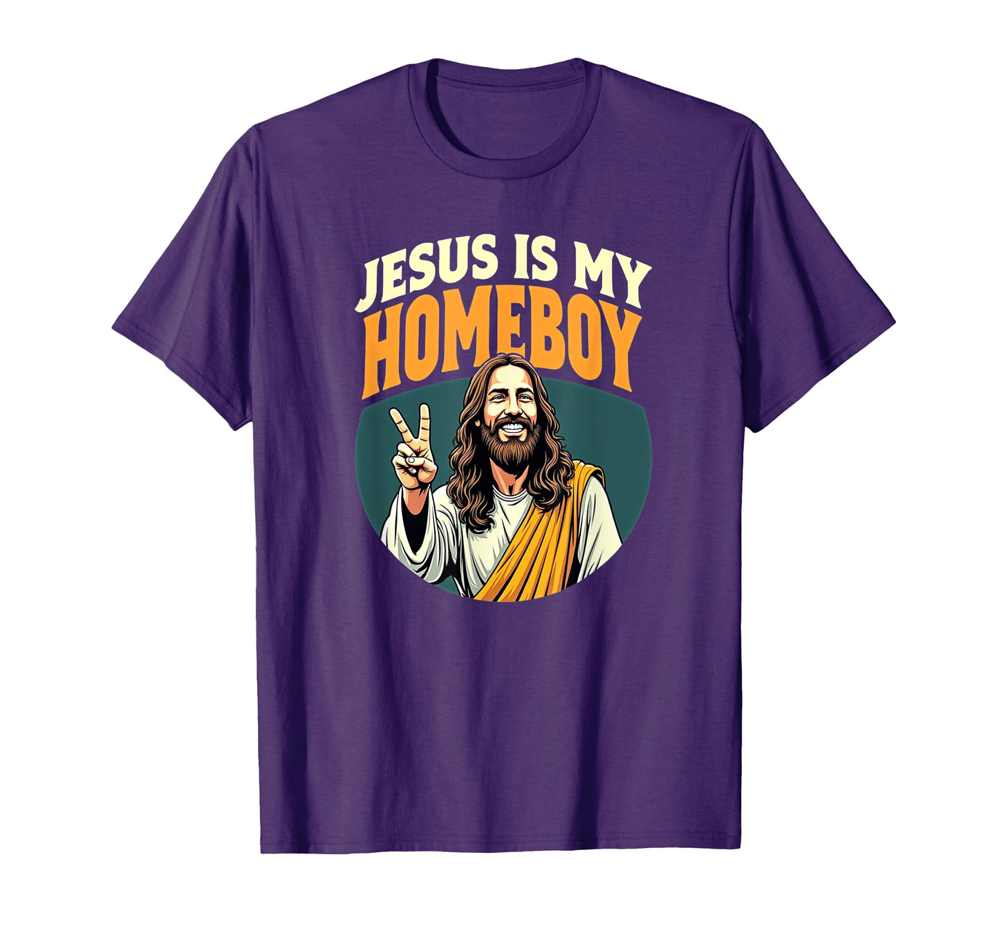 Tennessee Merchant Unisex Adults Jesus Is My Homeboy T-Shirt, Black, Small, Short Sleeve