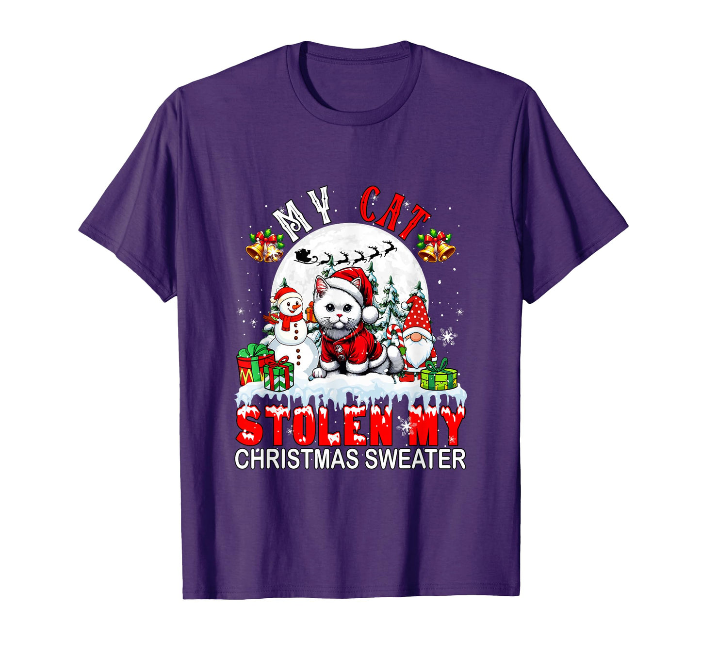 My Cat Stolen My Christmas Sweater Santa Dog Owner T-Shirt
