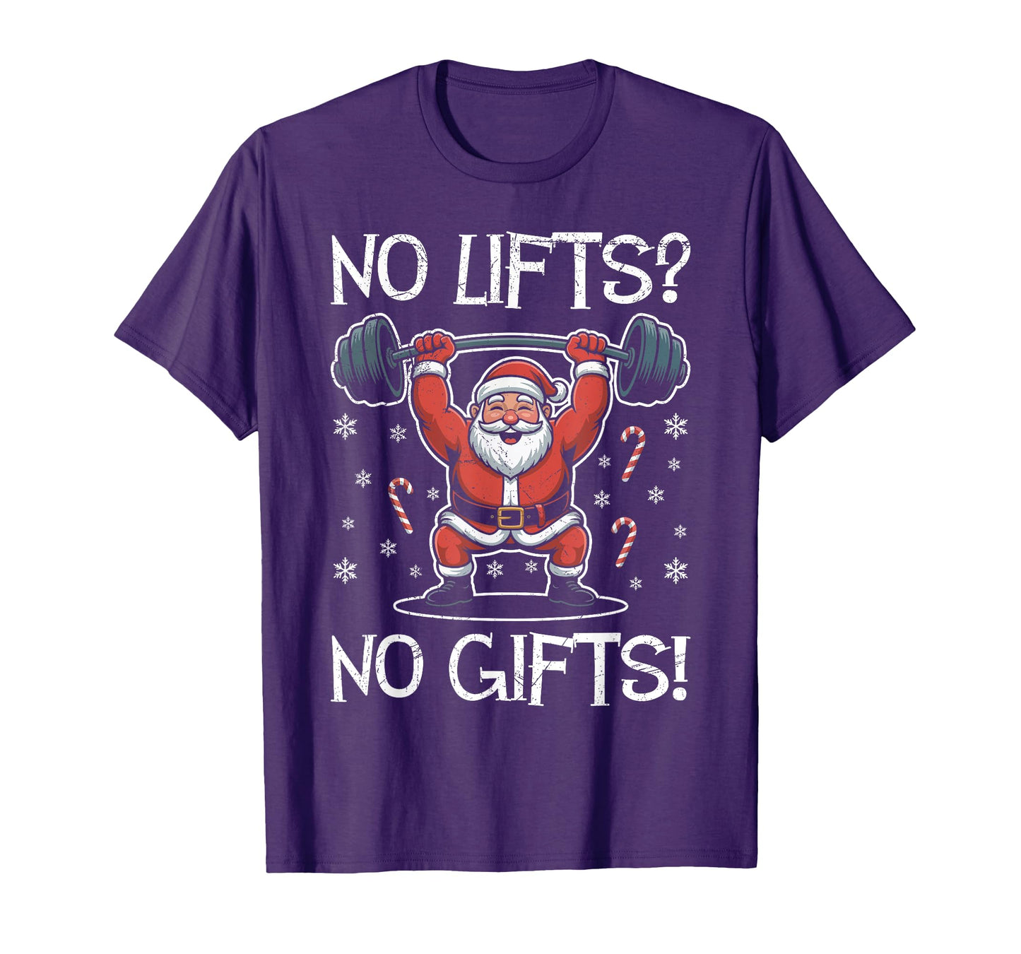 Santa Claus NO Lifts NO Gifts Funny Gym Lover T-Shirt