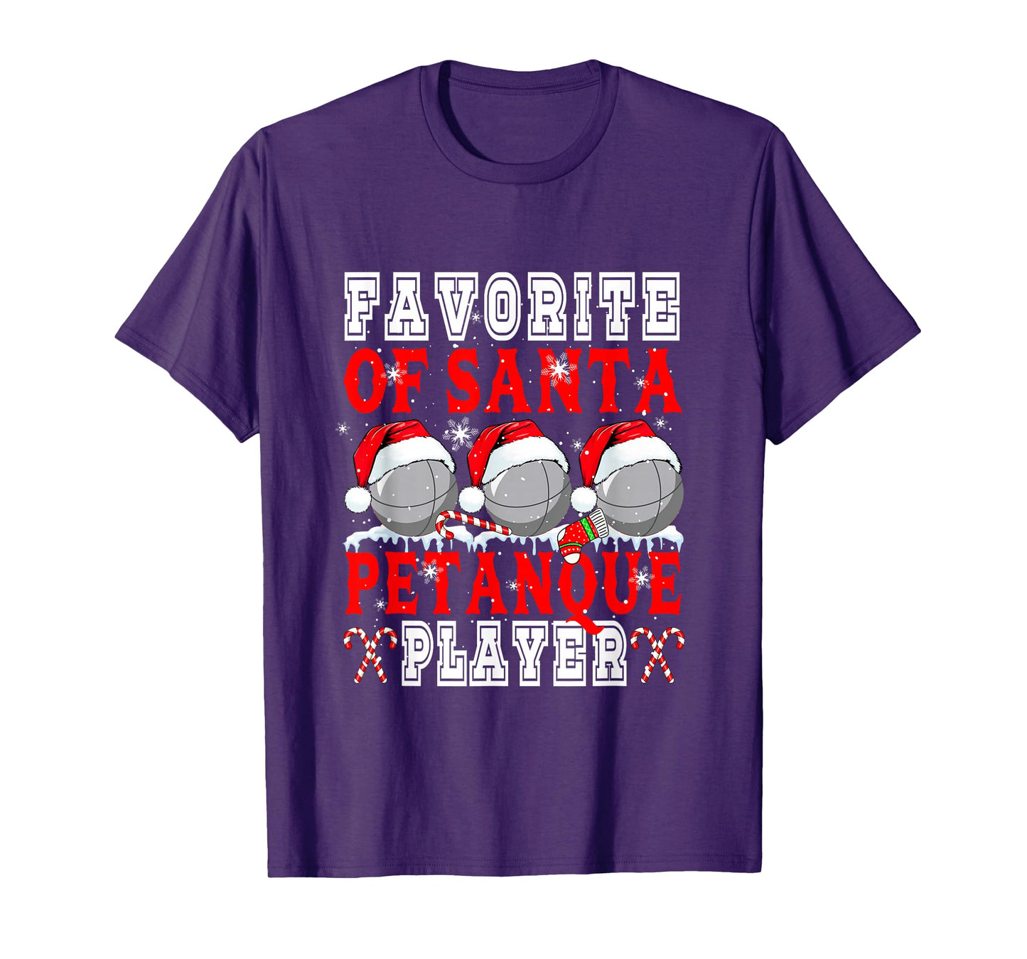Favorite of Xmas Santa Funny Petanque Player Matching Team T-Shirt