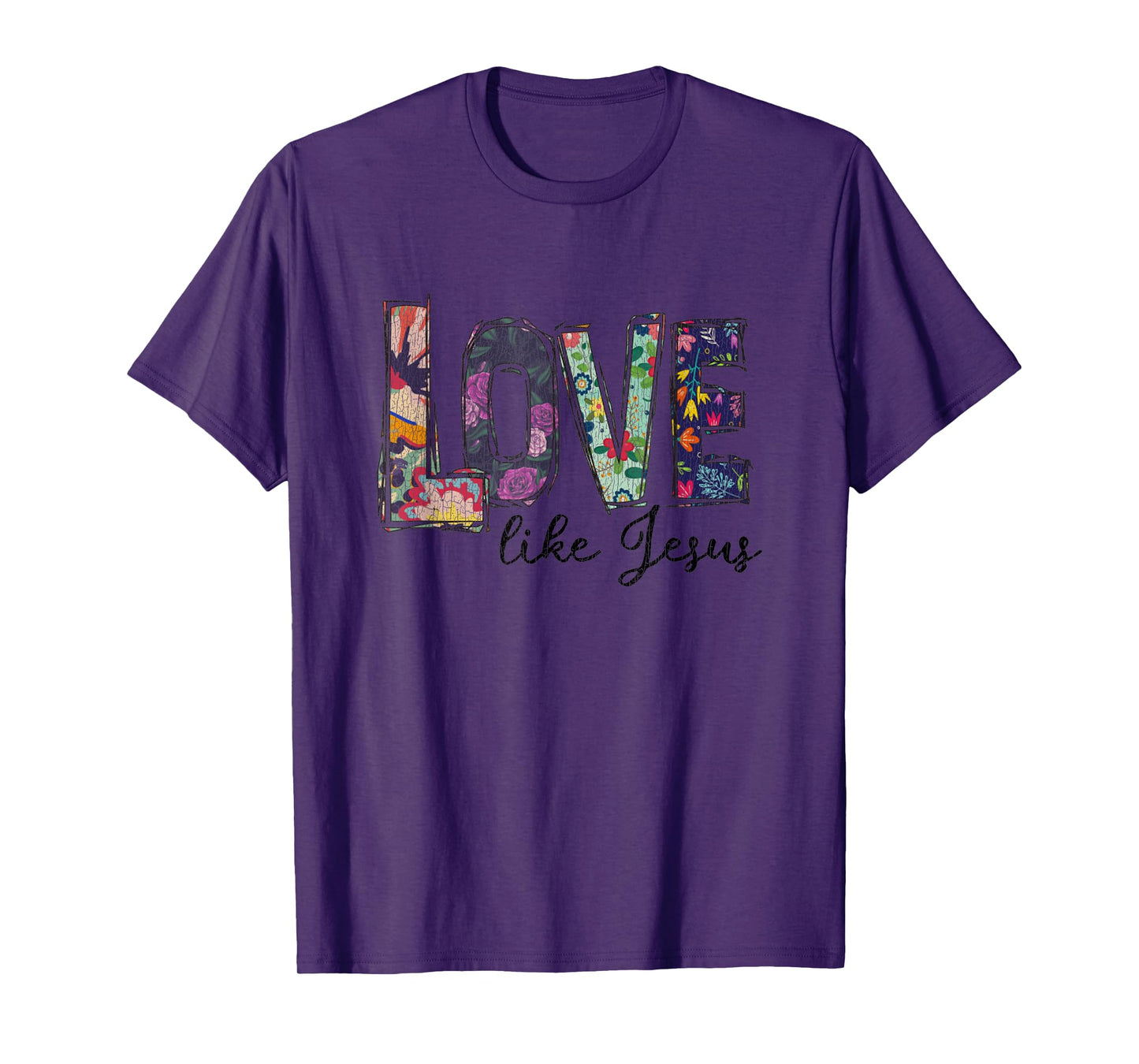 Vintage Flower Love Like Jesus Christian T-Shirt