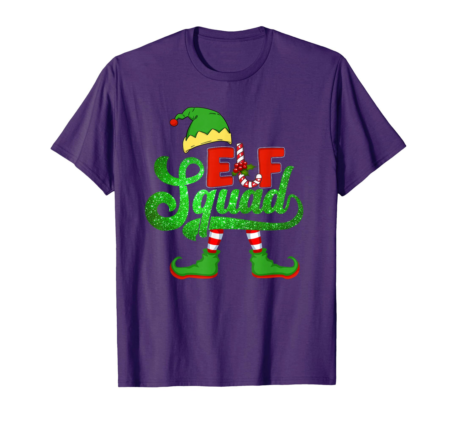 Funny Elf Family Christmas Matching Pajamas Xmas Elf Squad T-Shirt