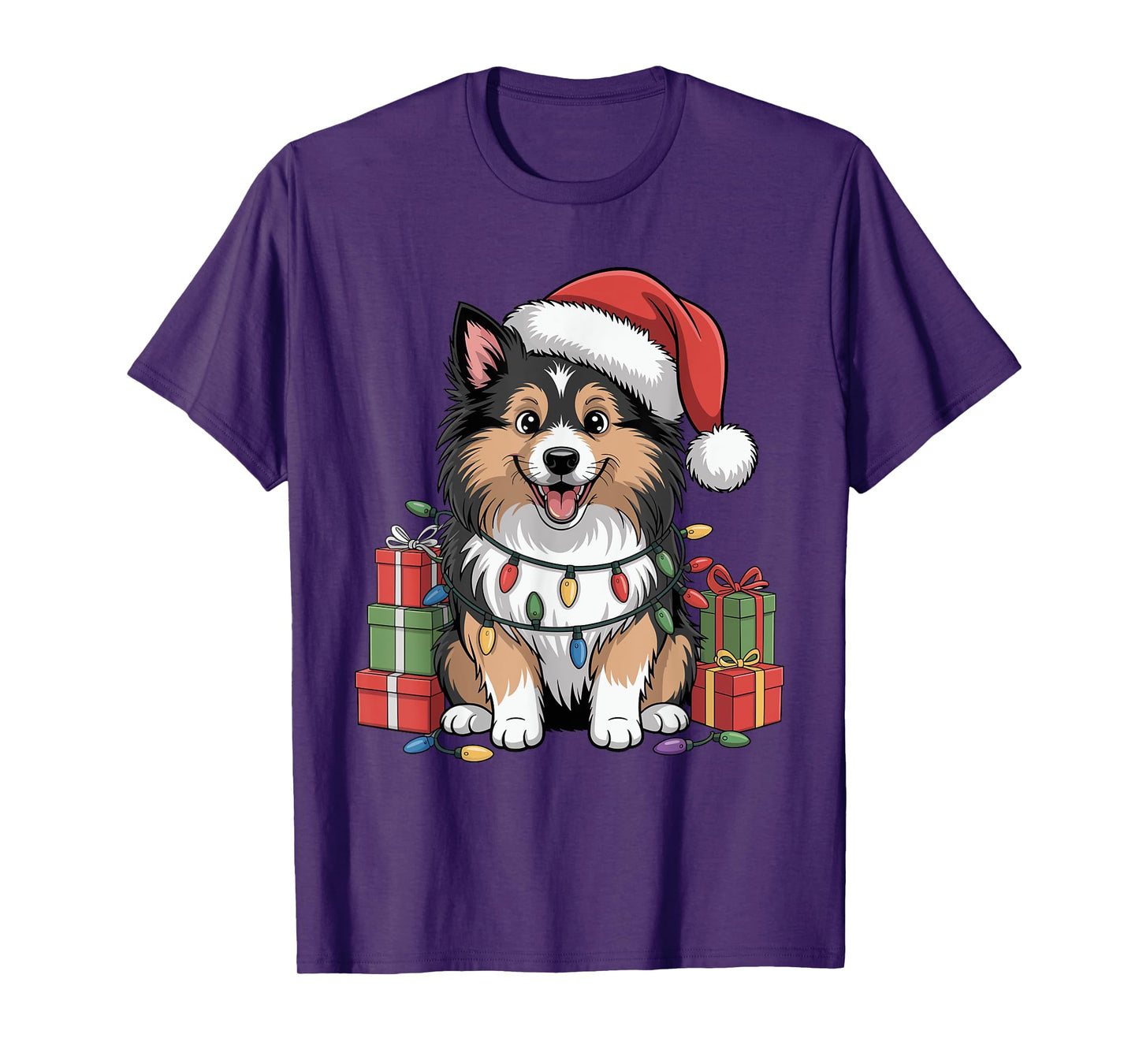 Cute Sheltie Christmas Xmas Design Funny Dog Lover Holiday T-Shirt