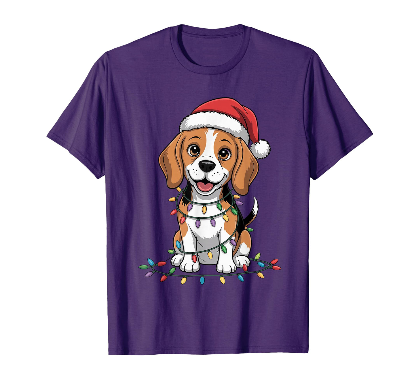 Cute Beagle Christmas Xmas Santa Hat Dog Lovers Holiday T-Shirt
