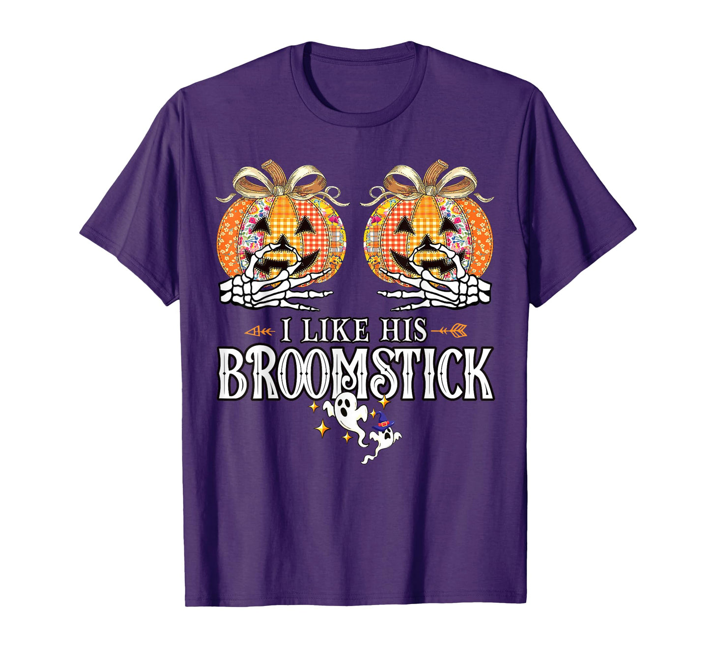 I Like His Broomstick He Likes My Pumpkins Couples Halloween T-Shirt