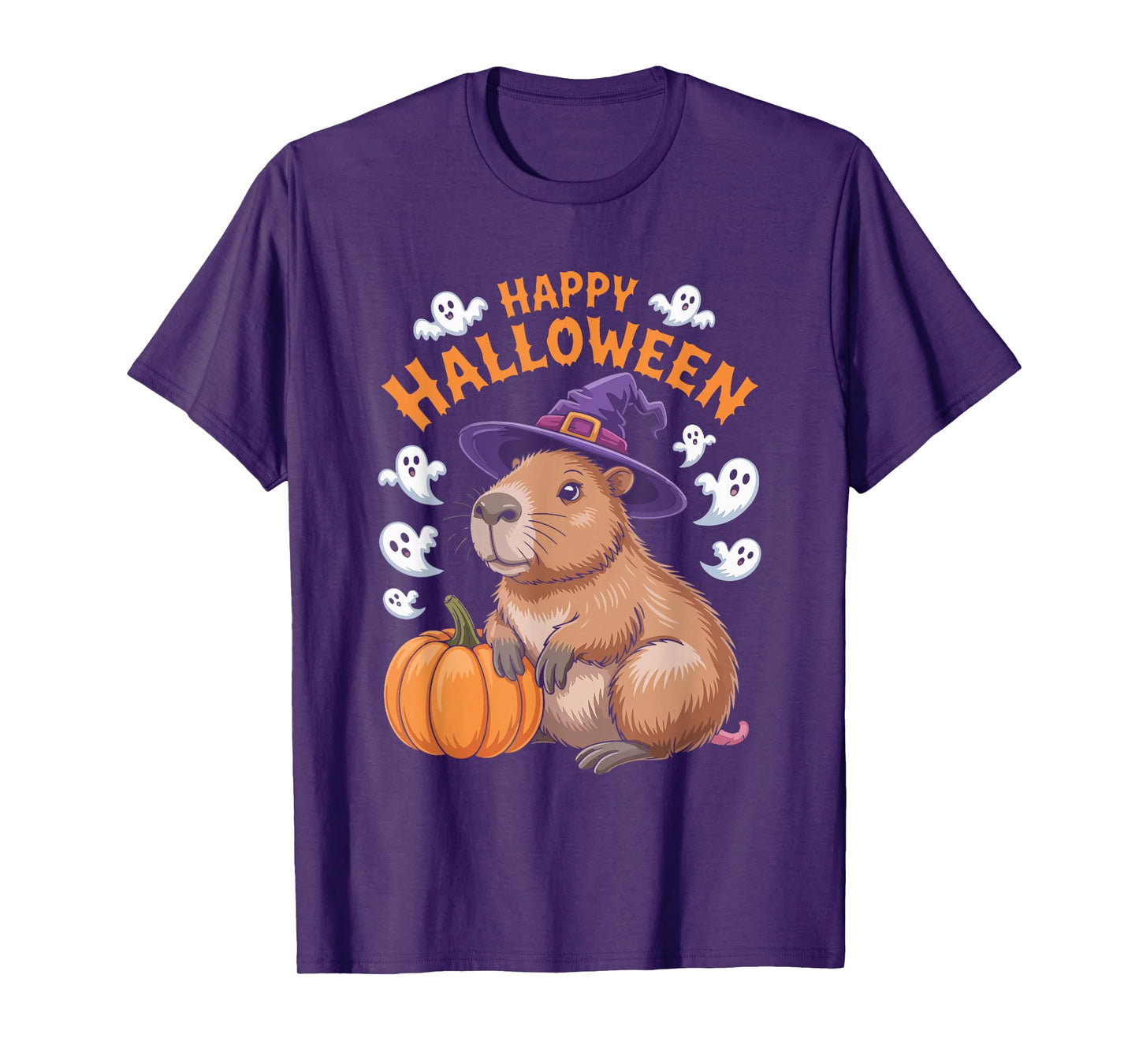 Happy Halloween Capybara Witch Hat T-Shirt