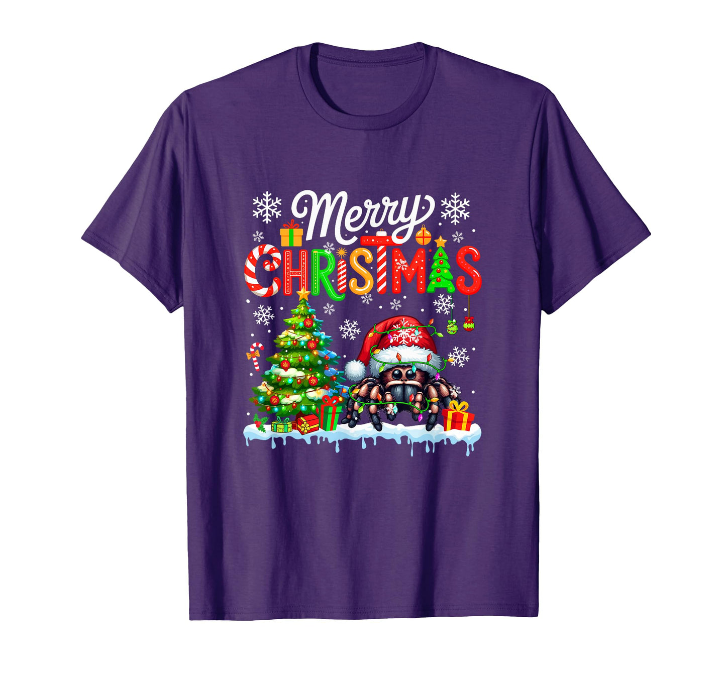 Merry Christmas Santa Spider Colorful Costume Kids Toddler T-Shirt