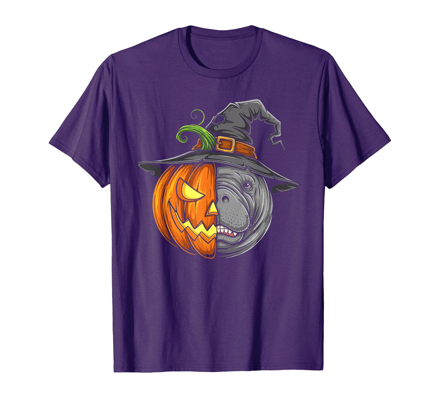 Manatee Pumpkin Jack O Lantern Halloween Kids Mens Womens T-Shirt