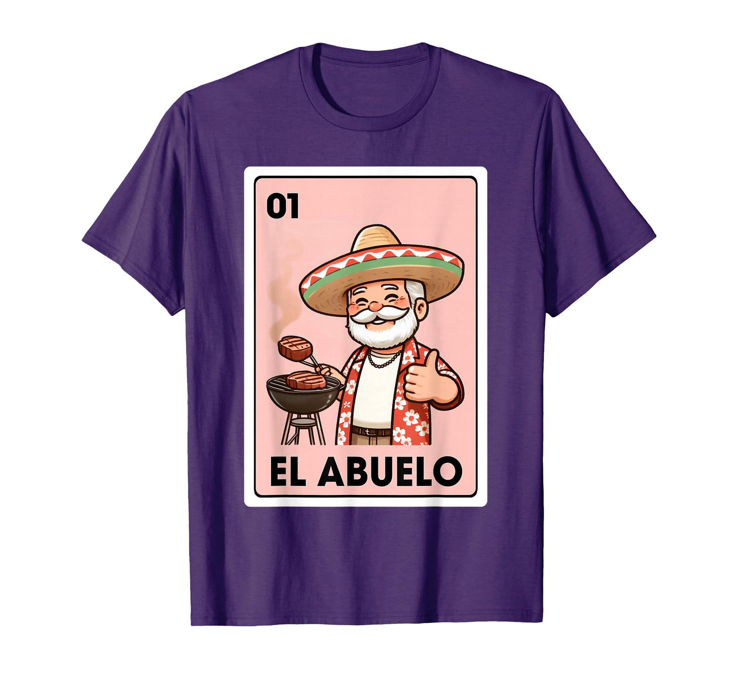 El Abuelo Grilling Grandpa Mexican Bingo Card T-Shirt