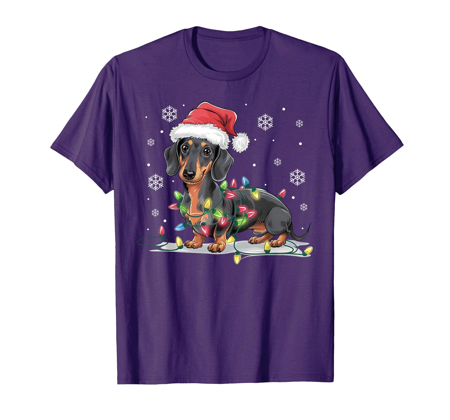 Funny Christmas Dog Dachshund Santa Xmas Wiener Women Men T-Shirt