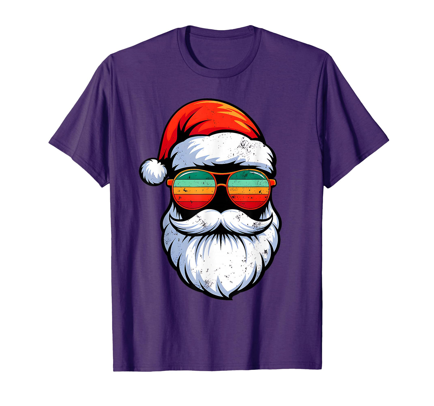 Santa Face Retro Sunglasses Christmas Xmas Men Women Kids T-Shirt