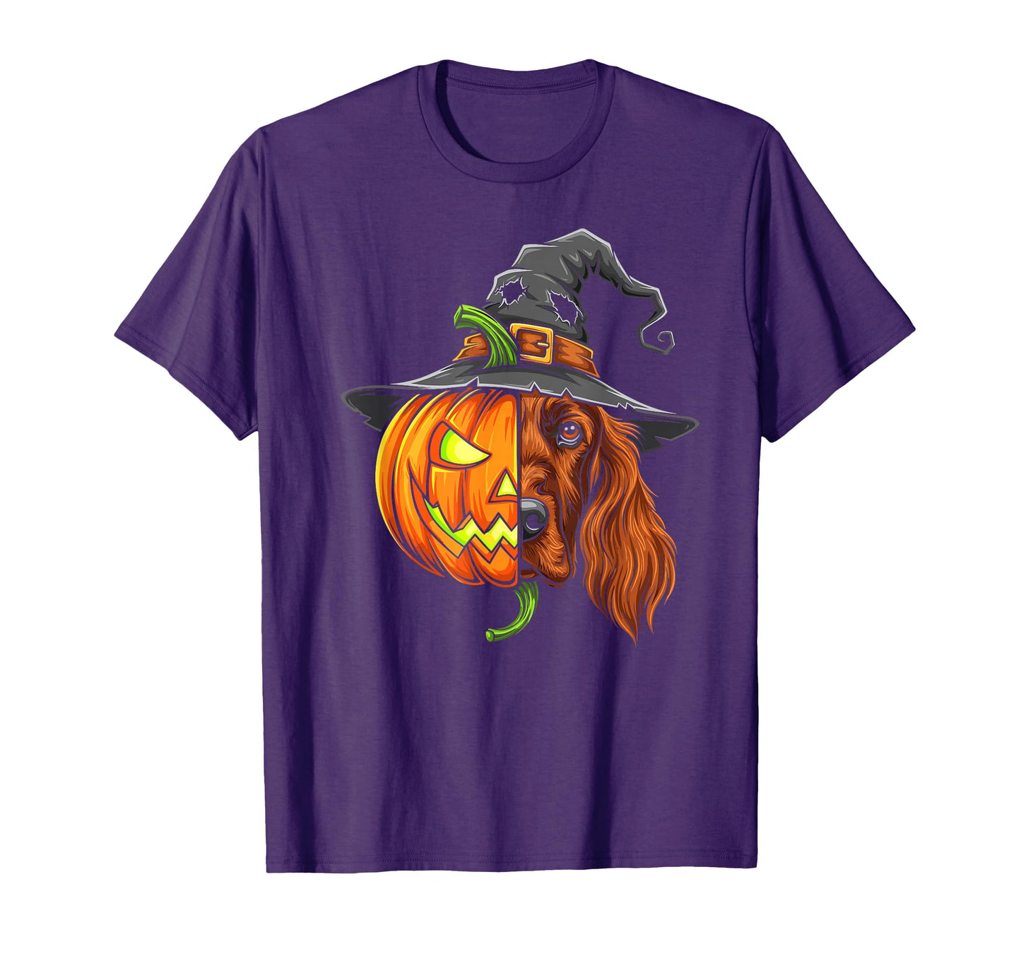 Irish Setter Pumpkin Jack O Lantern Halloween Mens Womens T-Shirt