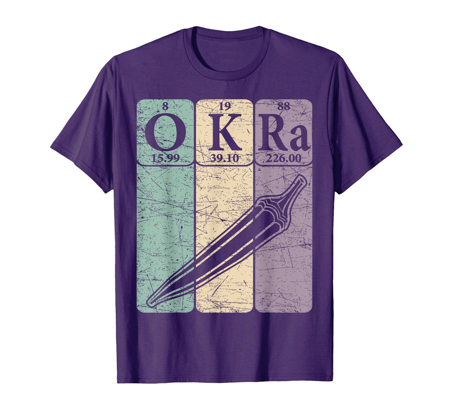 Okra Periodic Table Elements Okra Vegetable Retro T-Shirt