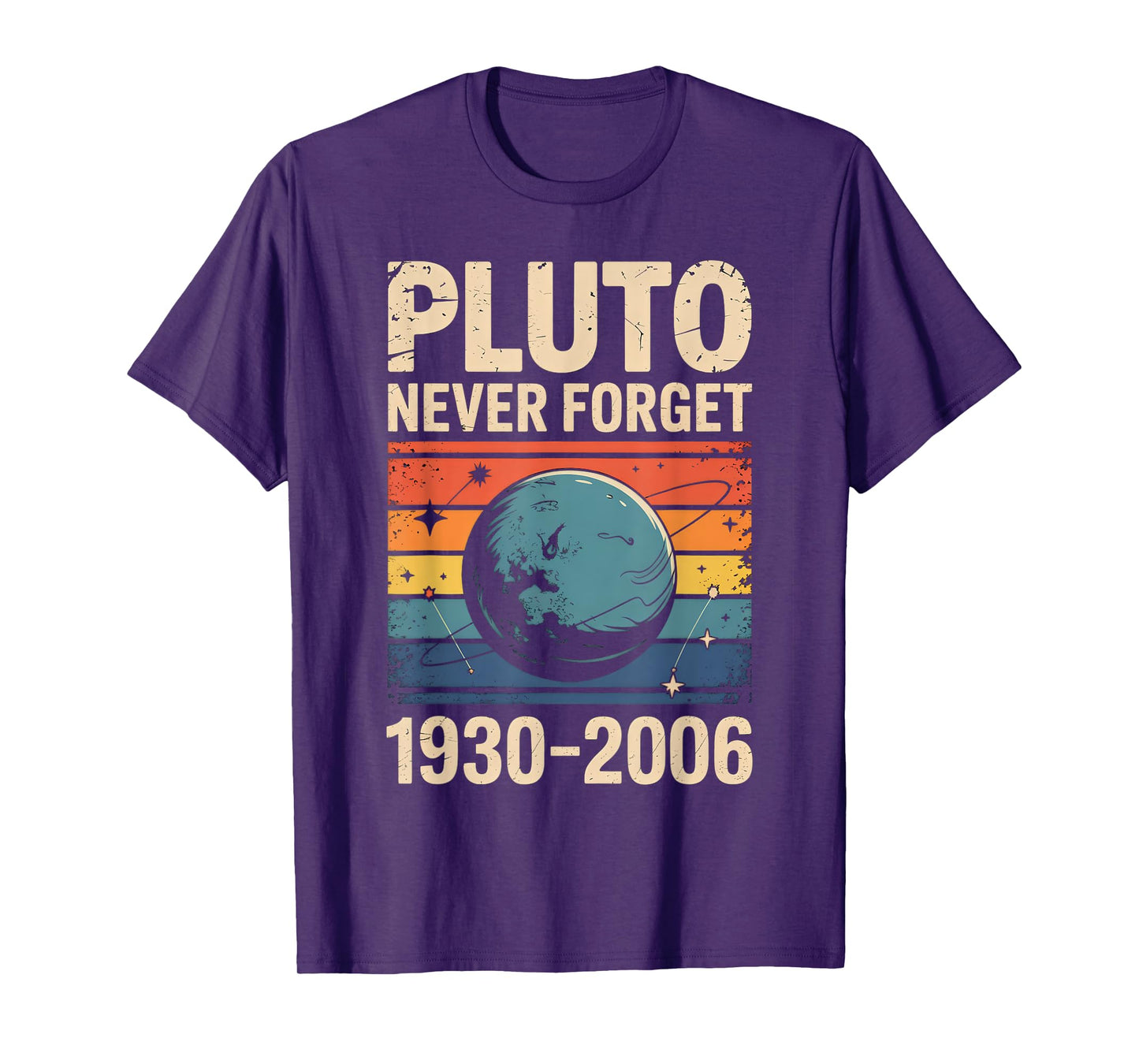 Never Forget Pluto Vintage Funny Space Science T-Shirt