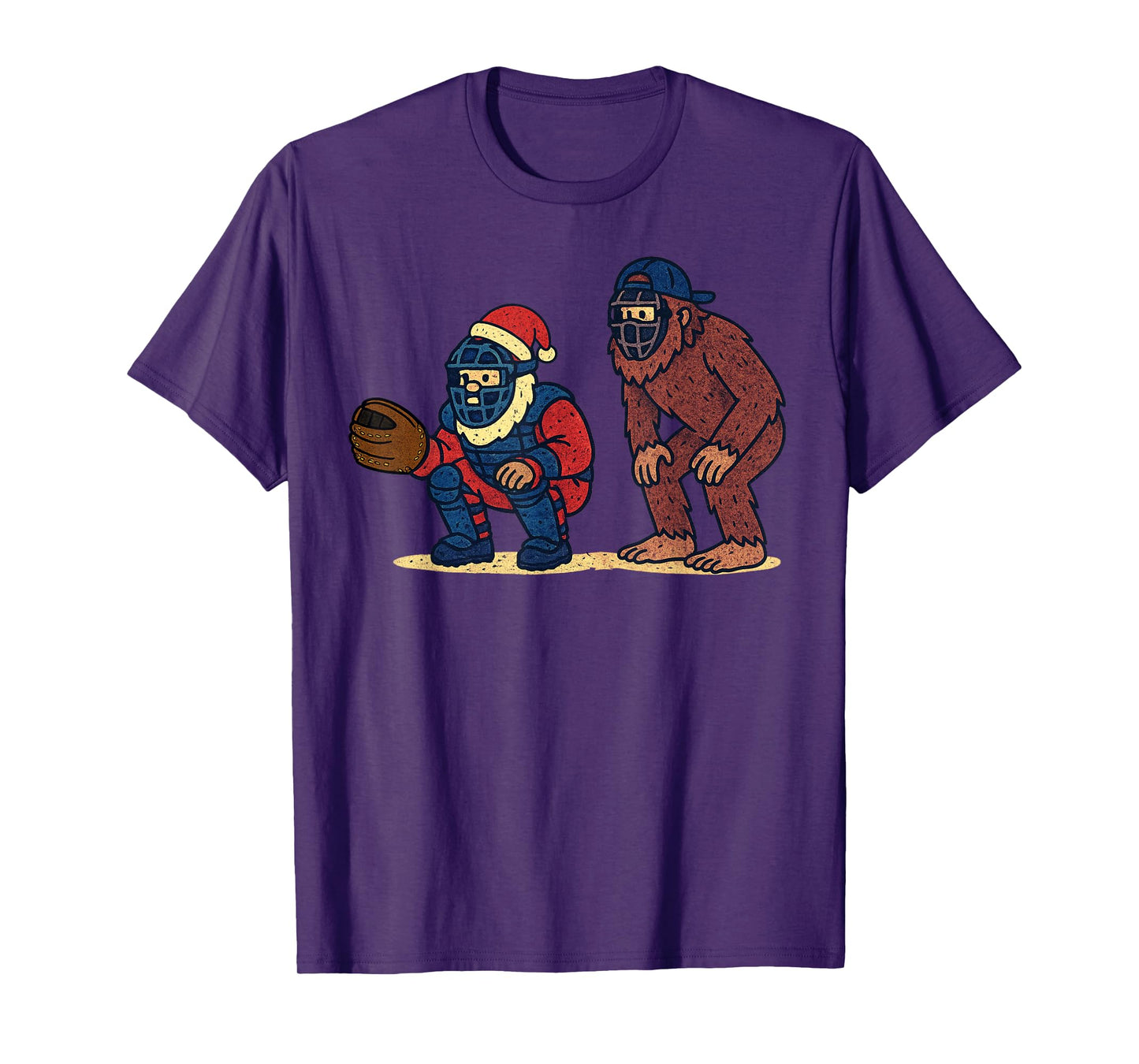 Santa Claus Playing Baseball Xmas Sasquatch Christmas T-Shirt
