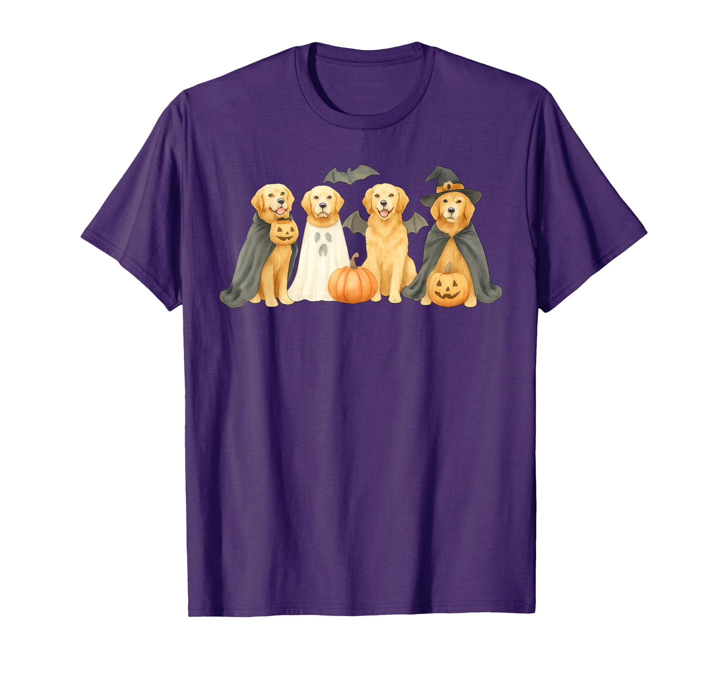 Golden Retriever Ghost Dog Halloween Golden Retriever Witch T-Shirt