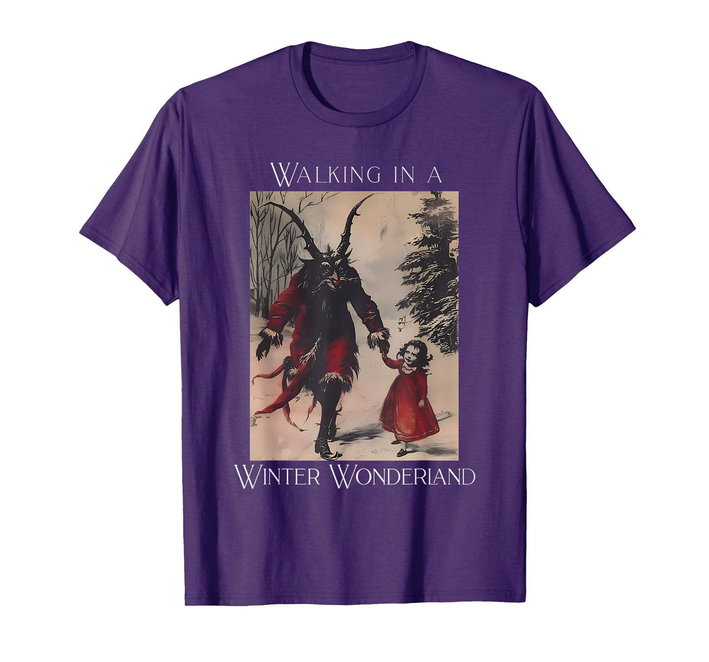 Retro Funny Walking in a Winter Wonderland Merry Christmas T-Shirt