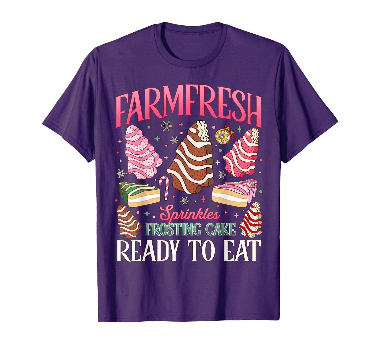 Farm Fresh Sprinkles Frosting Christmas Tree Cake Pajamas T-Shirt