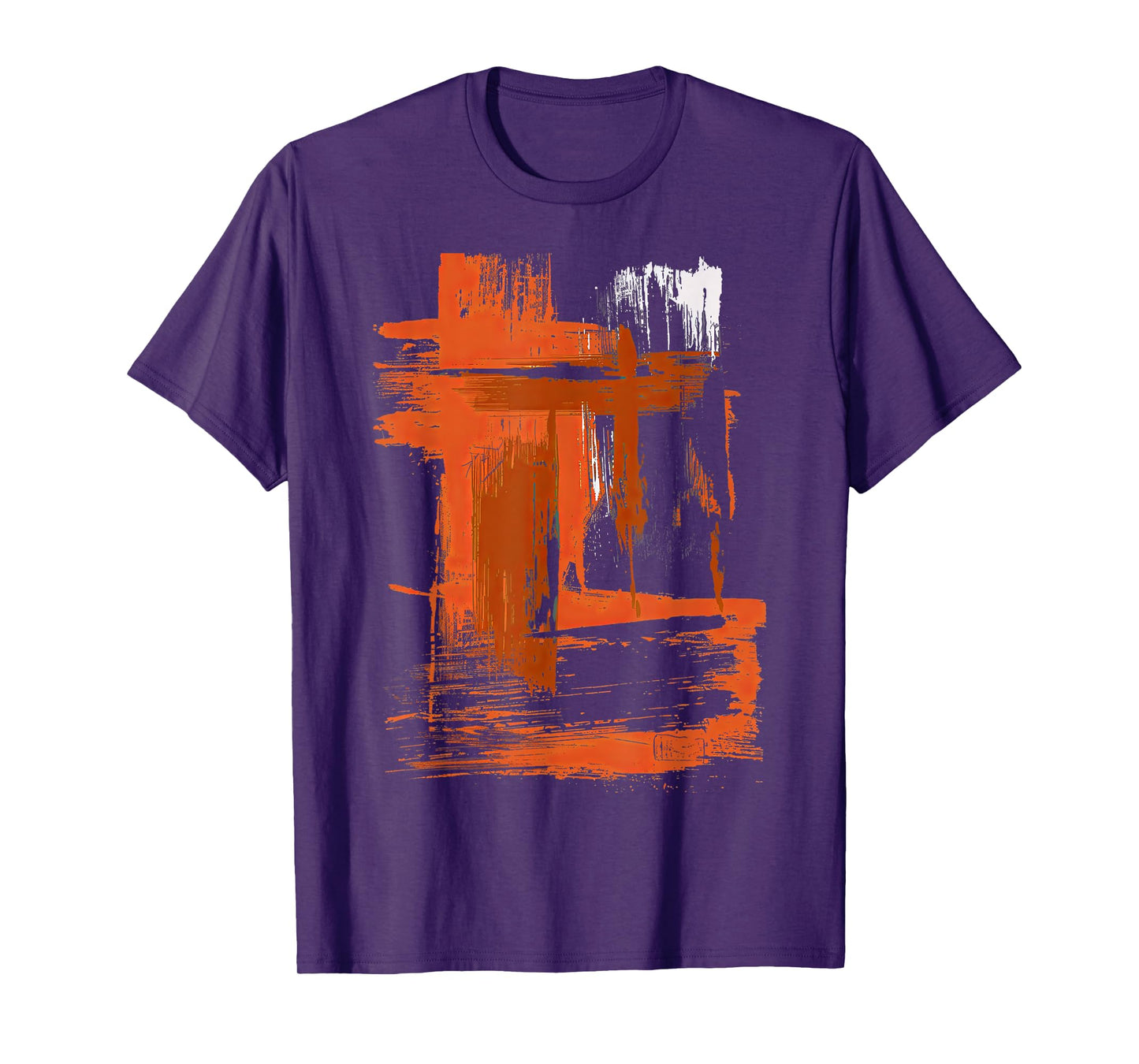 Orange And Black Brushstroke Art T-Shirt