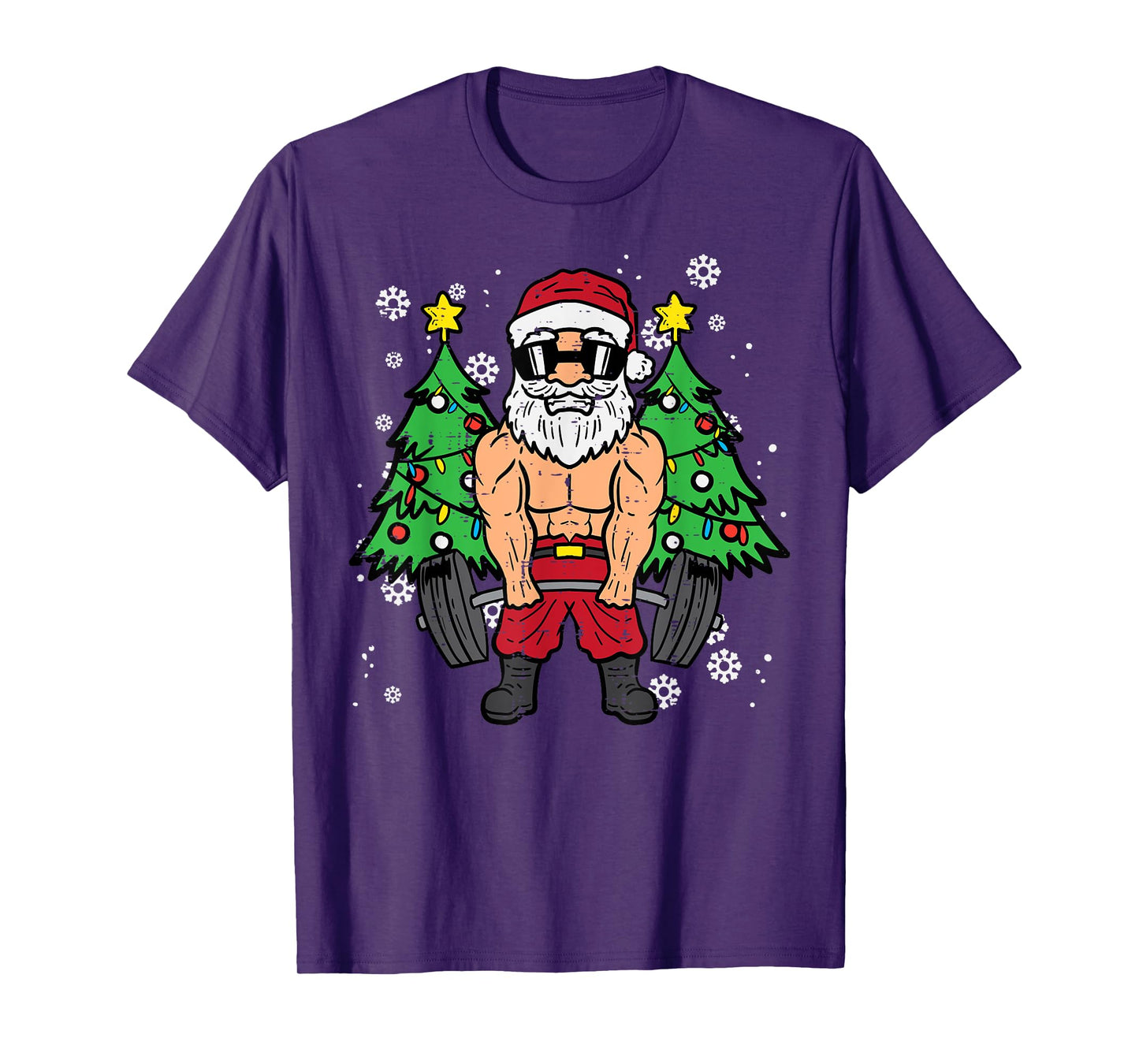 Christmas Santa Deadlift Xmas Weightlift Gym Men Women T-Shirt