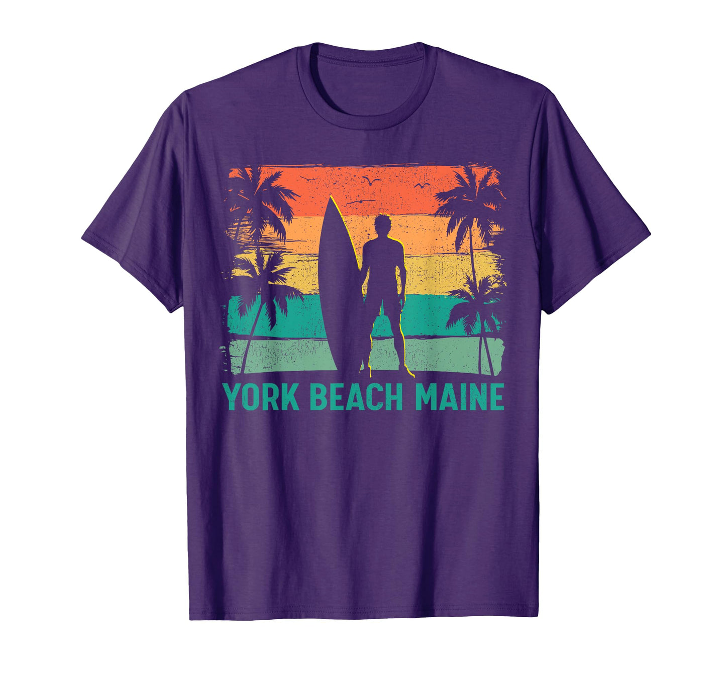 Summer Surf Vintage Maine York Beach Surfing Men Women Kids T-Shirt