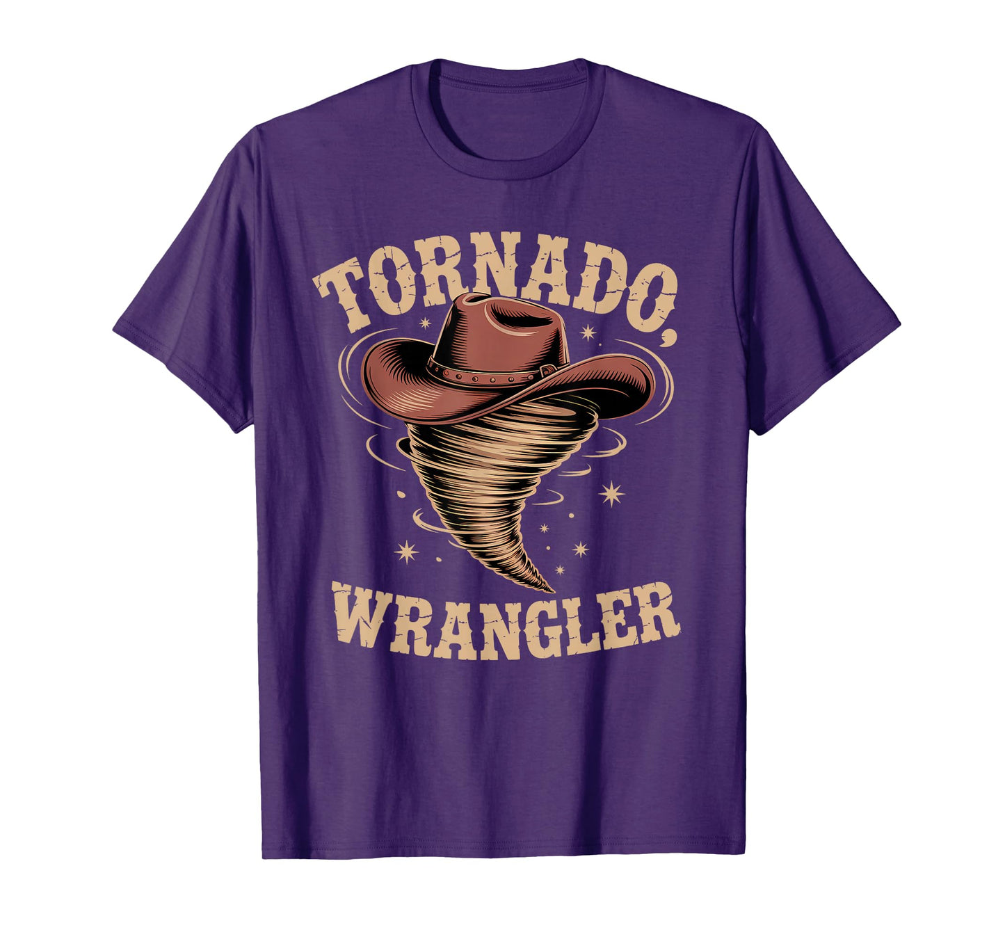 Tornado Wrangler Bold Western Cowboy Graphic Design Vintage T-Shirt