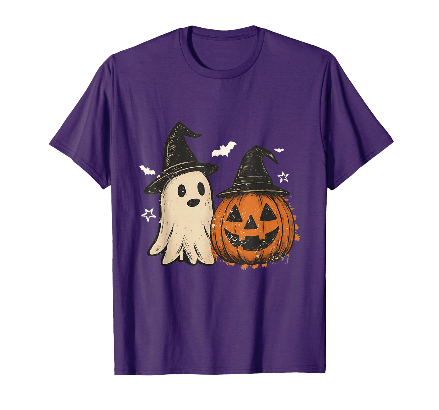 Spooky Ghost Halloween Preppy Floral Pumpkin Spooky Season T-Shirt