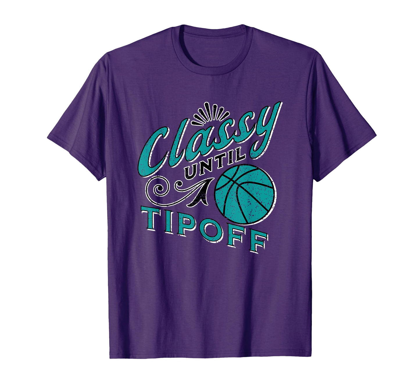 Classy Women Teal Basketball Gift For Basketball Mom Text T-Shirt