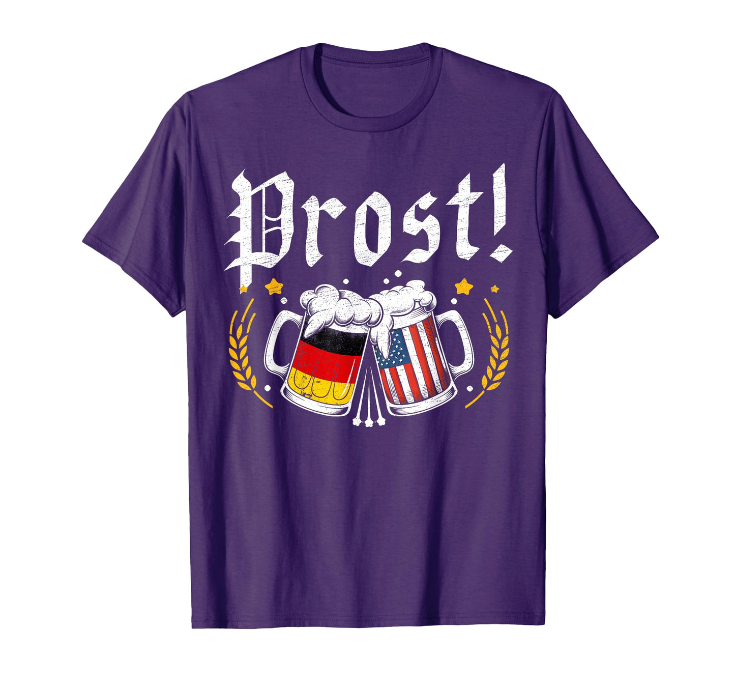 Oktoberfest Drinking Men Women Vintage German USA Flag Prost T-Shirt