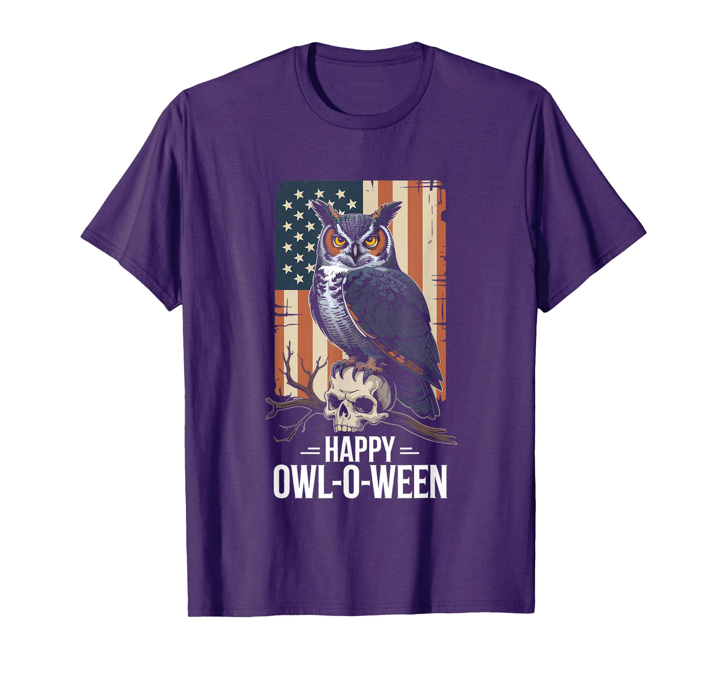 Happy Owl-O-Ween Cute Funny Owl Witch Hat Halloween T-Shirt