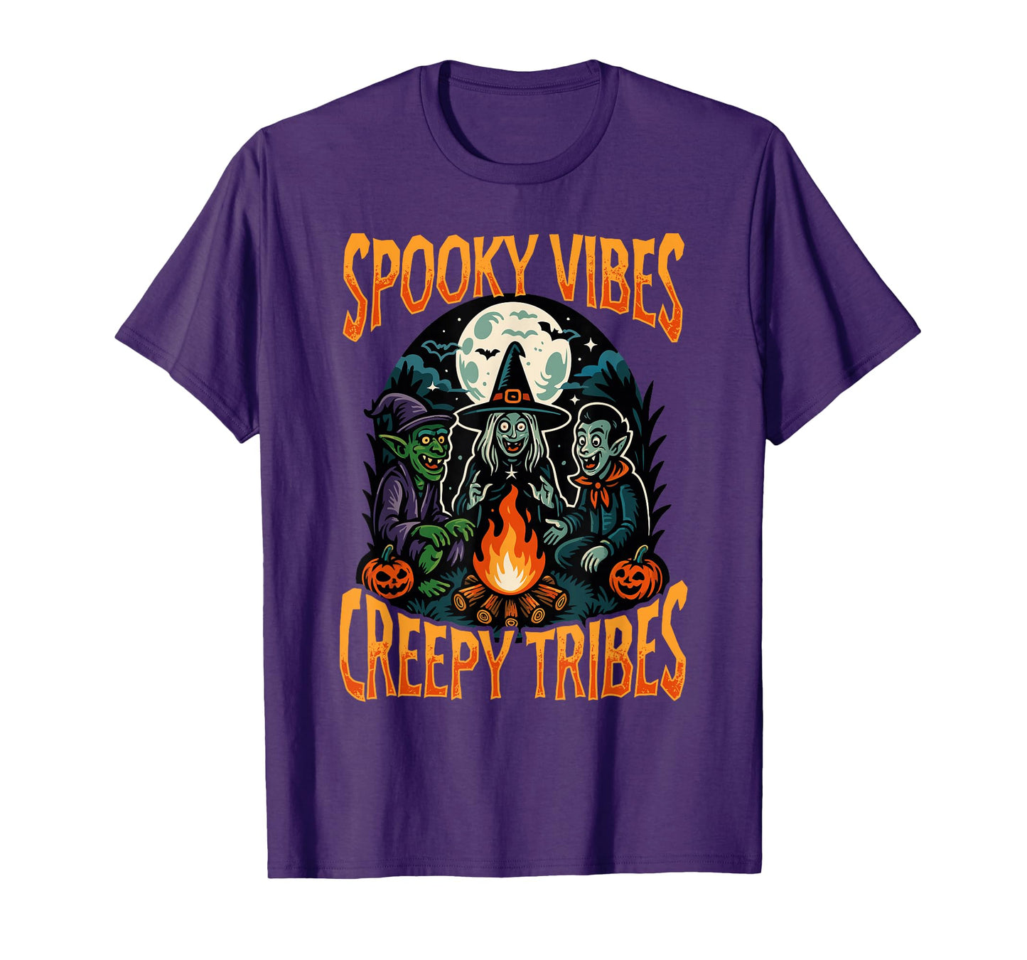 Spooky Vibes Creepy Tribes Halloween Monster T-Shirt
