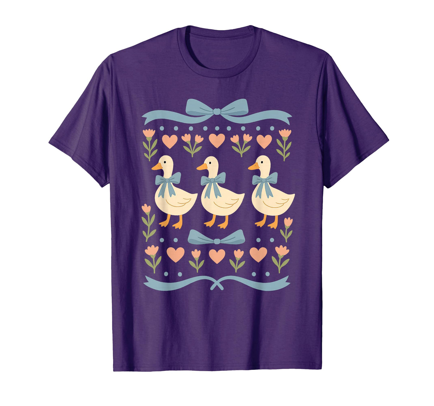 1980s Blue Ribbon Goose With Hearts - Vintage 80s Goose T-Shirt