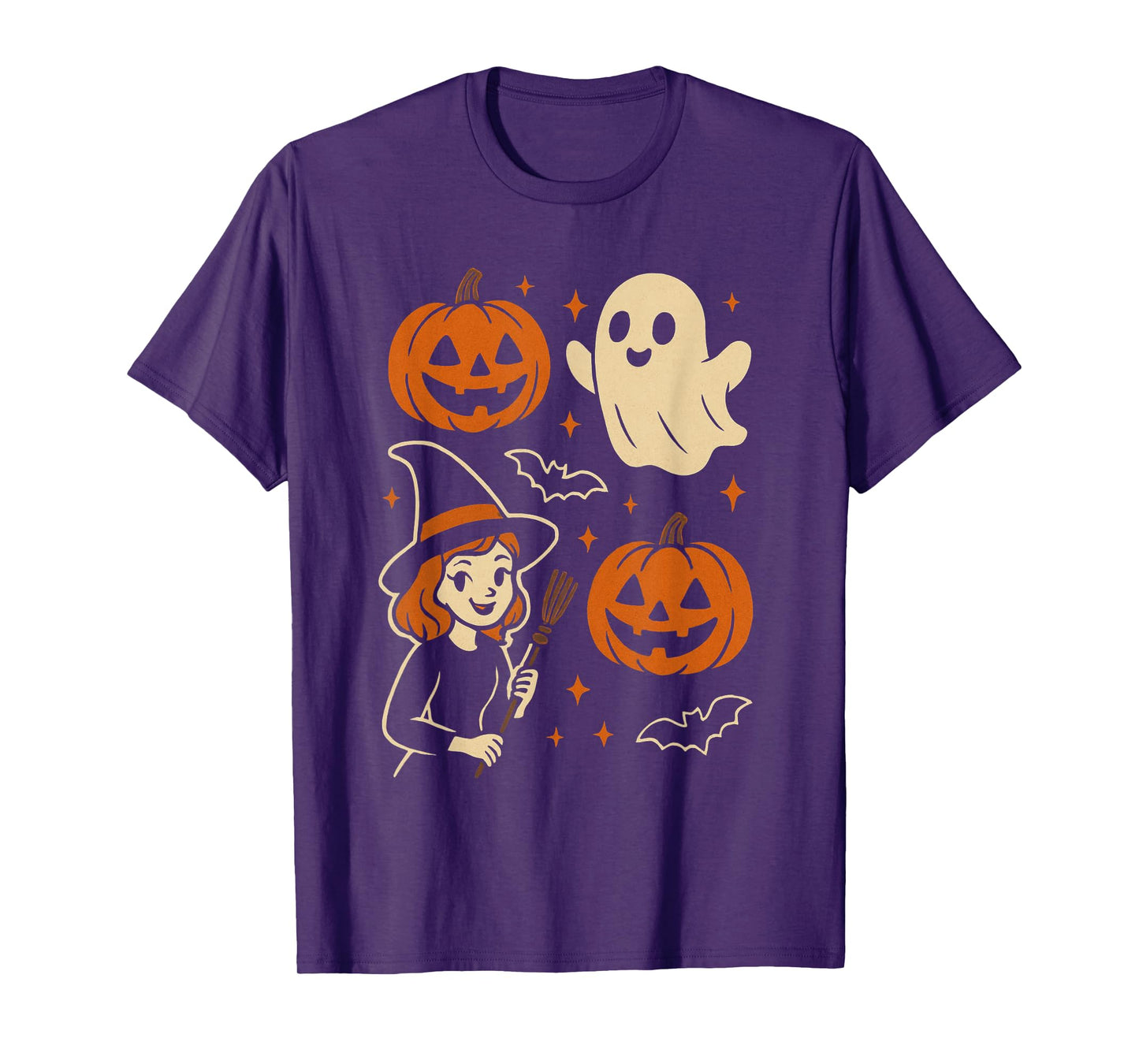 Stay Spooky Funny Pumpkin Cute Ghost Retro Witch T-Shirt