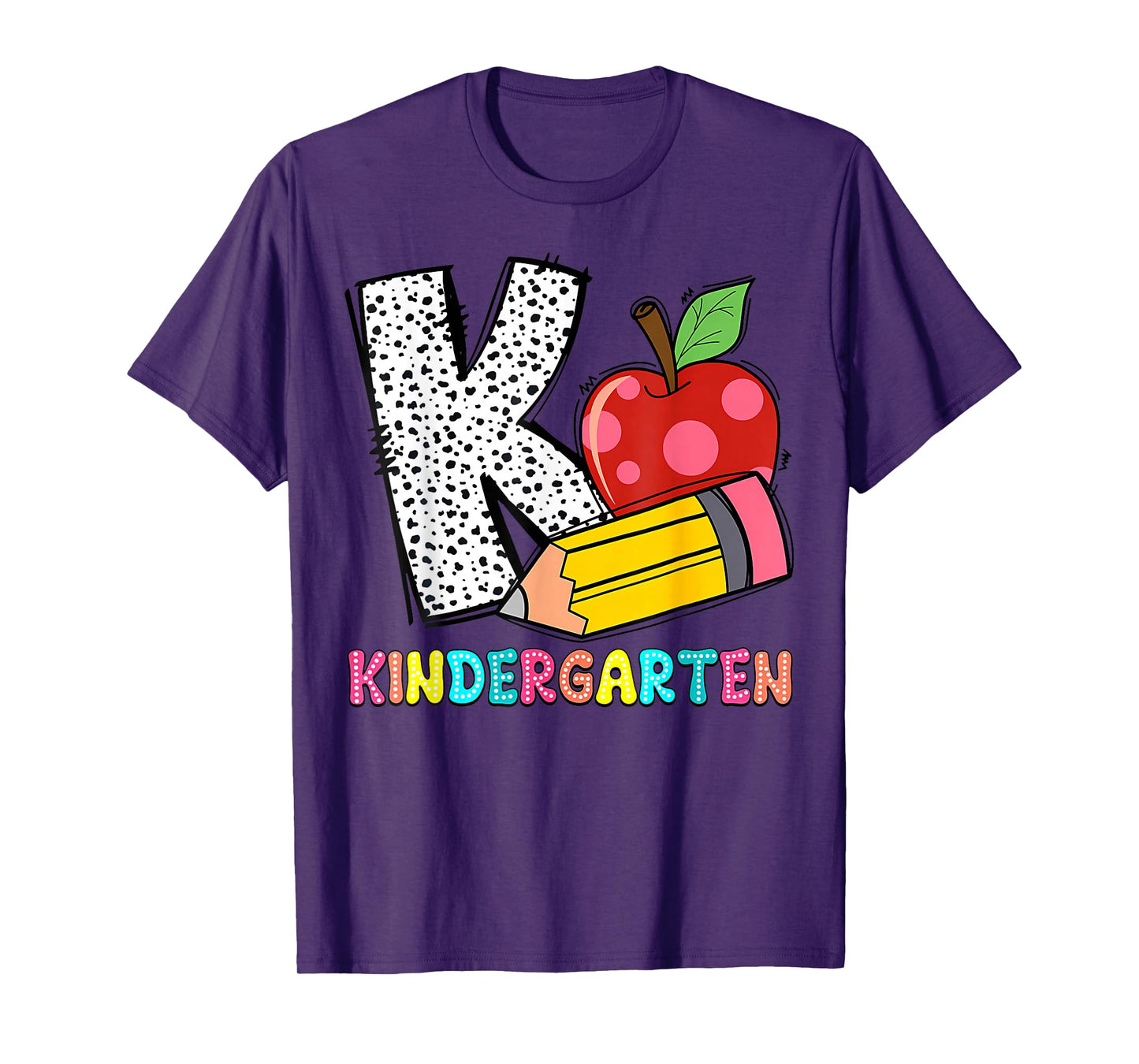 K Is For Kindergarten Teacher Pencil Apple Back To School T-Shirt