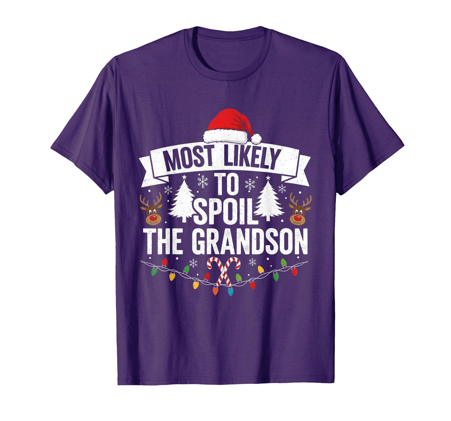 Most Likely to Spoil The Grandson Christmas Party Family T-Shirt