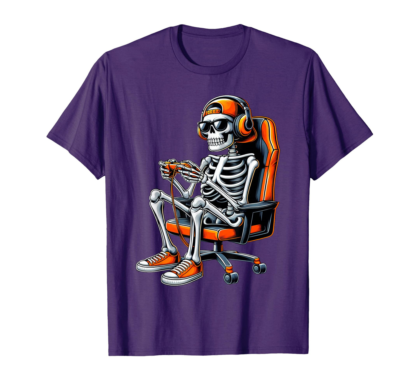 Halloween Skeleton Gamer Video Gaming Boys Men Kids Gamer T-Shirt