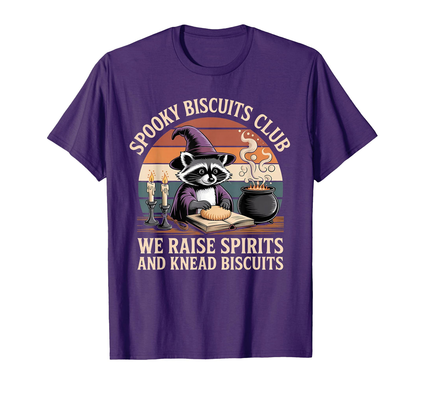 Spooky Biscuits Club Raccoon Funny Halloween Baking T-Shirt