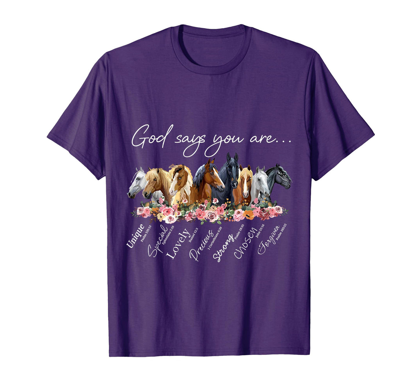 Horse Cute Farm Animal Horse Lovers Apparel God Says You Are Religious Inspirational Horse Lover Black Crew Neck T-Shirt