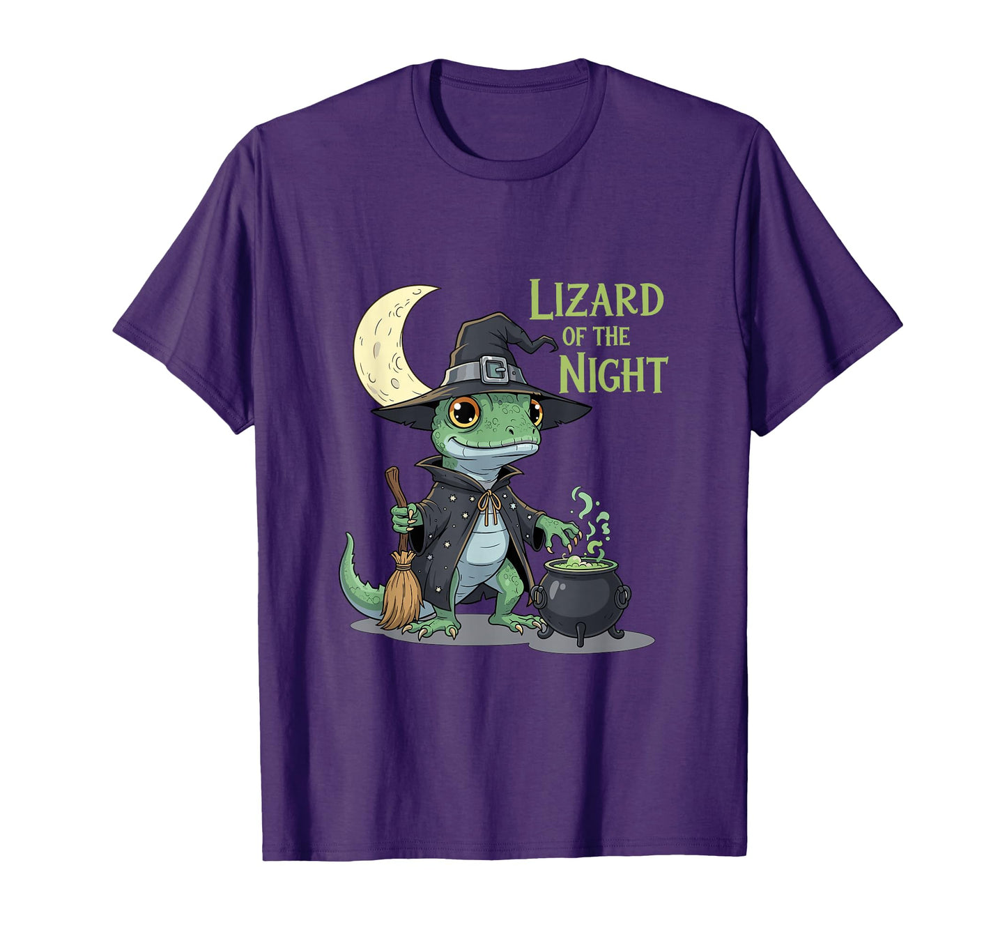 Lizard of The Night Funny Halloween Witch Gecko T-Shirt