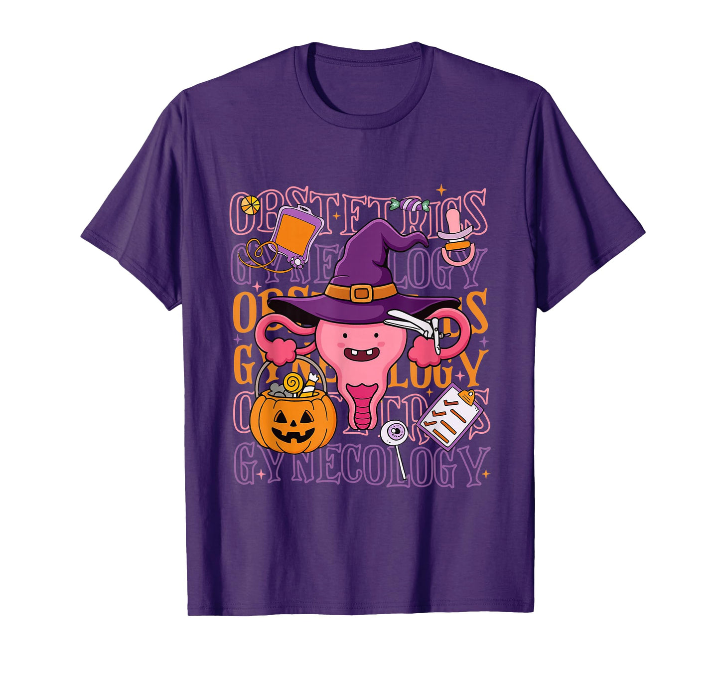 OB Nurse Leopard Rainbow Gynecology Obstetrics Pediatric T-Shirt