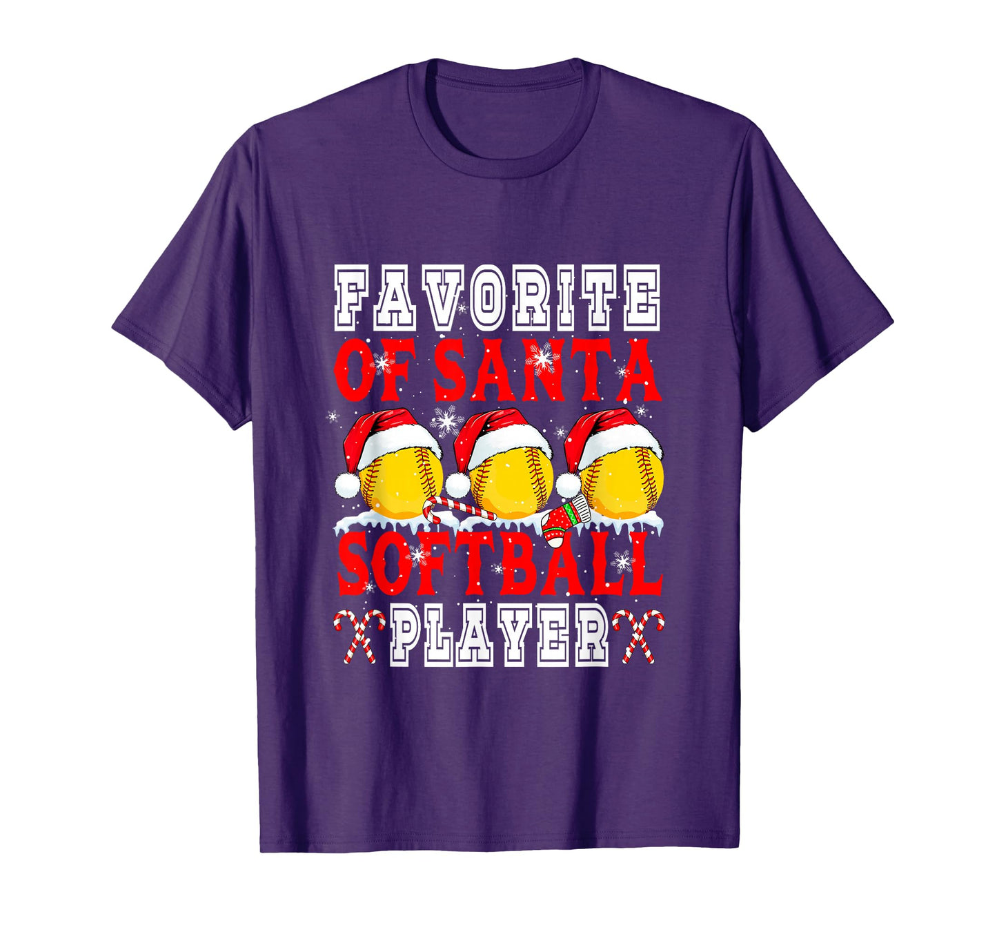 Favorite of Xmas Santa Funny Softball Player Matching Team T-Shirt