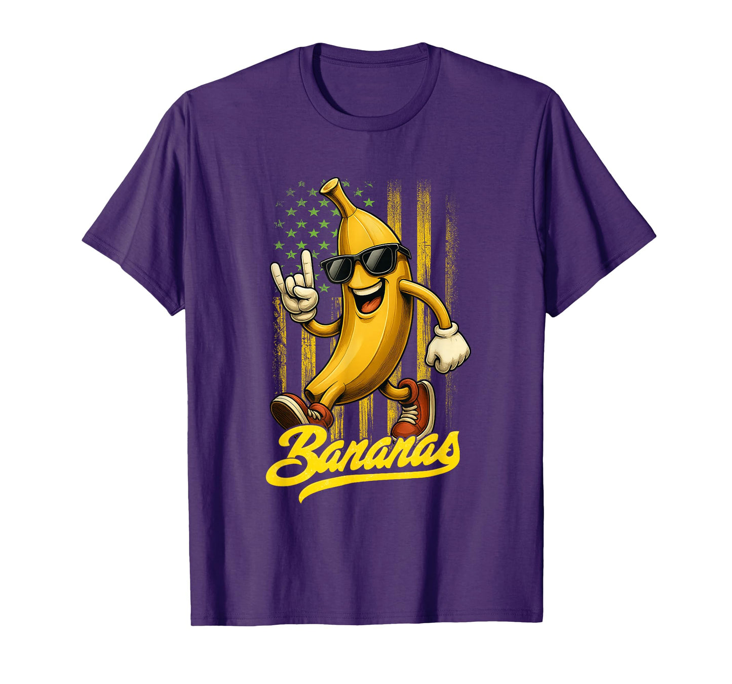 Funny Bananas Proud Name Retro American Flag Bananas Lover T-Shirt